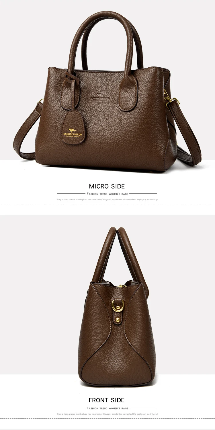 3-layer Design Women's Handbags Luxury Shoulder Crossbody Bags High Quality Soft Leather Bag Ladies Fashion Messenger Sac A Main