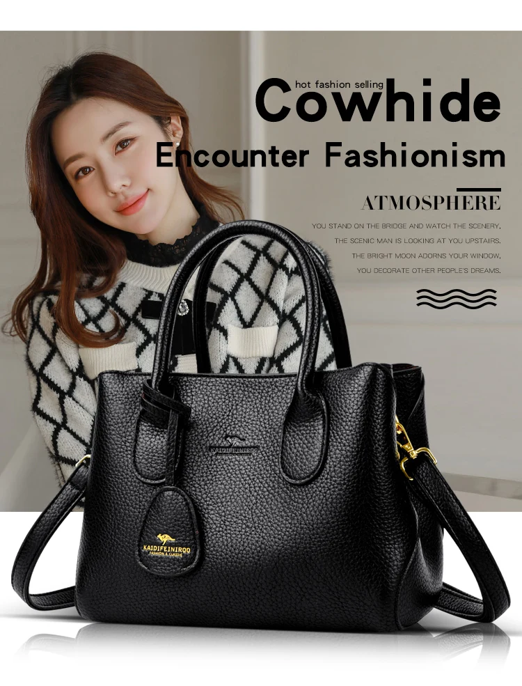 3-layer Design Women's Handbags Luxury Shoulder Crossbody Bags High Quality Soft Leather Bag Ladies Fashion Messenger Sac A Main