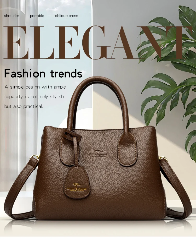 3-layer Design Women's Handbags Luxury Shoulder Crossbody Bags High Quality Soft Leather Bag Ladies Fashion Messenger Sac A Main