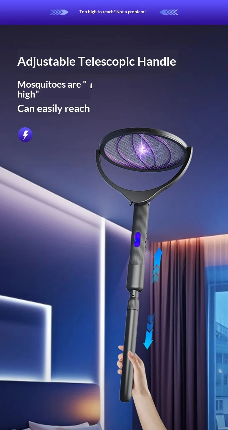 HOMEFISHNew four in one retractable electric mosquito swatter USB rechargeable automatic mosquito trap outdoor mosquito killer l