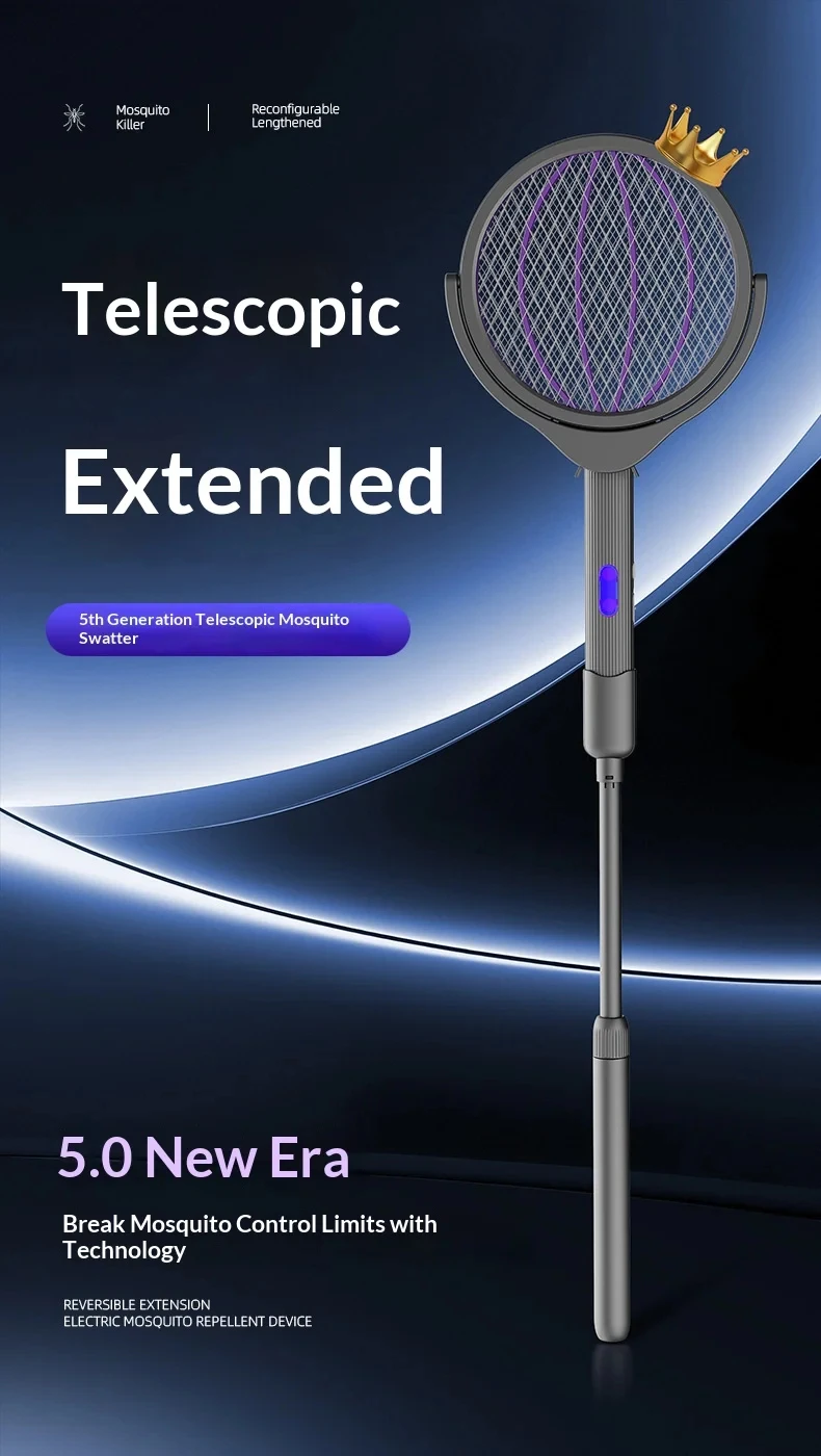 HOMEFISHNew four in one retractable electric mosquito swatter USB rechargeable automatic mosquito trap outdoor mosquito killer l