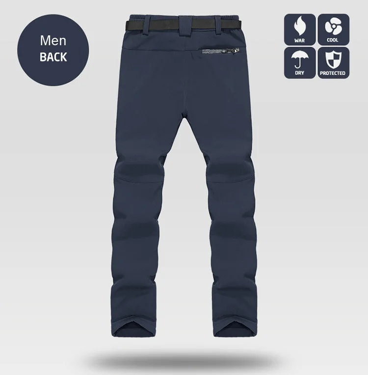 Men's Skiing Pants Camping Fleece Lined Waterproof Winter Insulated Hiking Trekking Trousers Outdoor Work Hunting