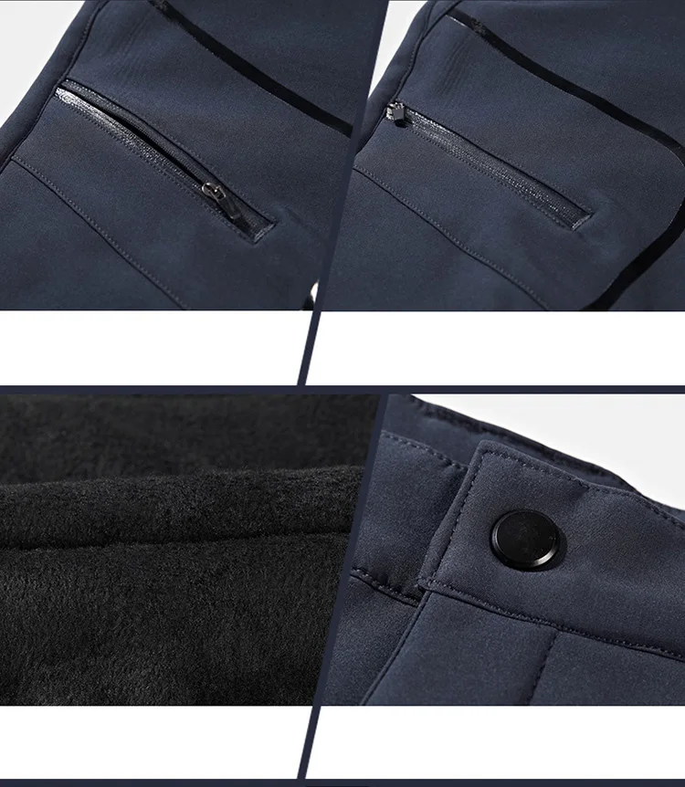 Men's Skiing Pants Camping Fleece Lined Waterproof Winter Insulated Hiking Trekking Trousers Outdoor Work Hunting