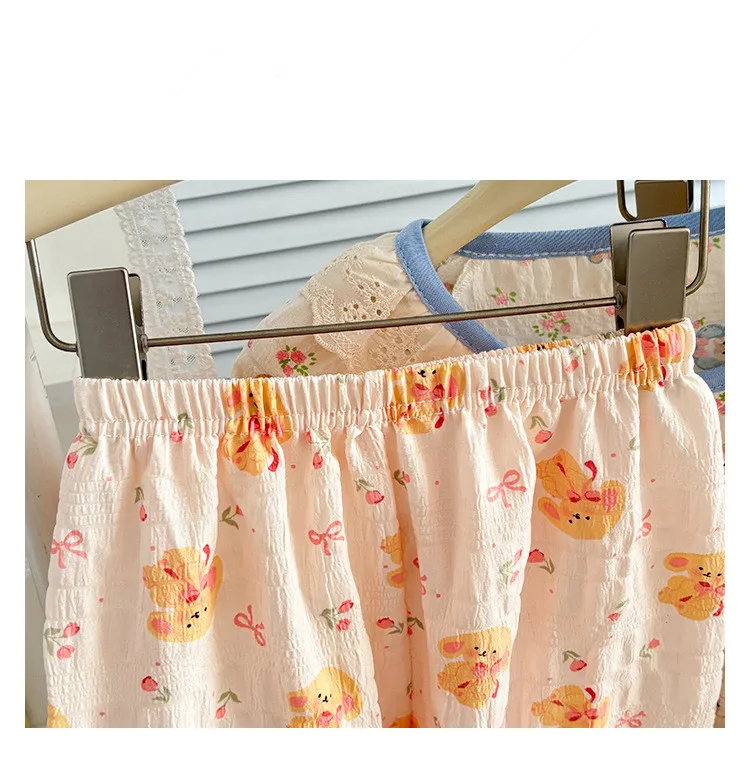 Cute Pajamas For Girls Cotton Kids Sleepwear Sweet Style Homewear