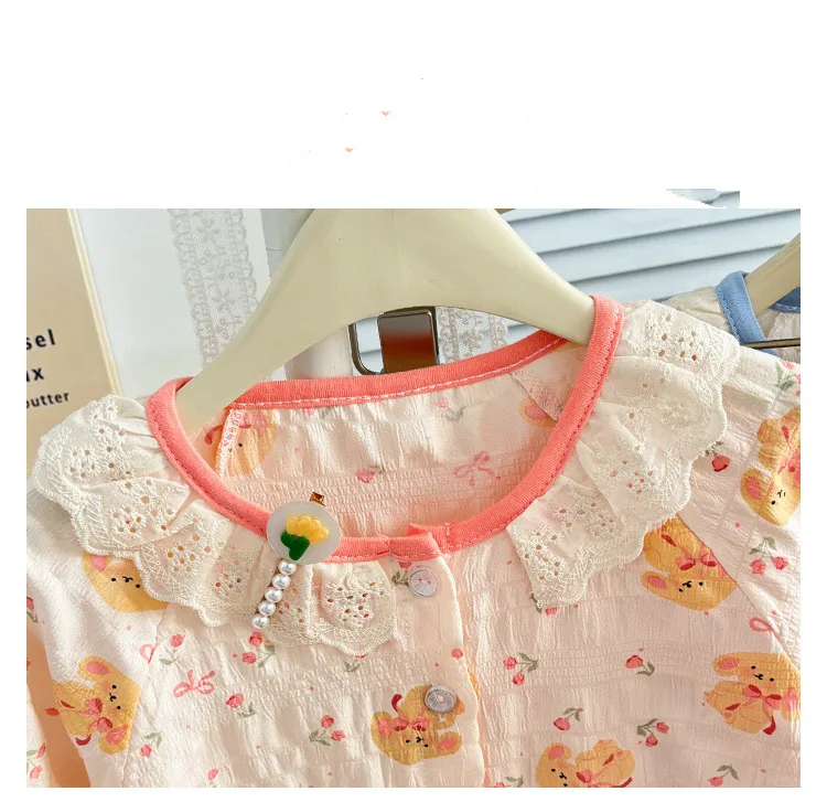 Cute Pajamas For Girls Cotton Kids Sleepwear Sweet Style Homewear