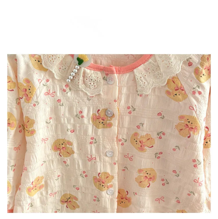 Cute Pajamas For Girls Cotton Kids Sleepwear Sweet Style Homewear