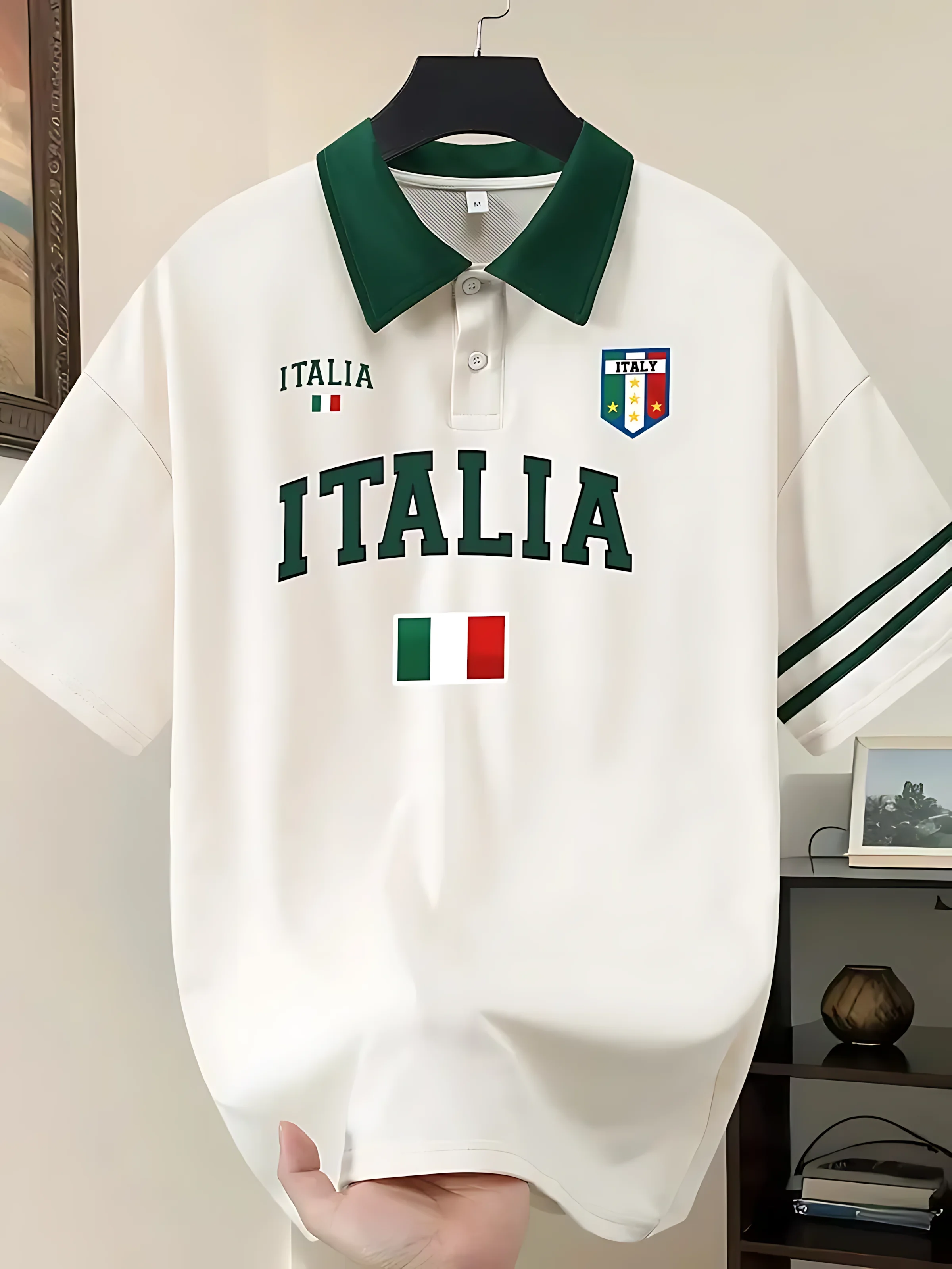 2026 Summer Men's Polo Shirt with Letter Print Breathable Lightweight Casual Fashionable Outdoor Men's Clothing