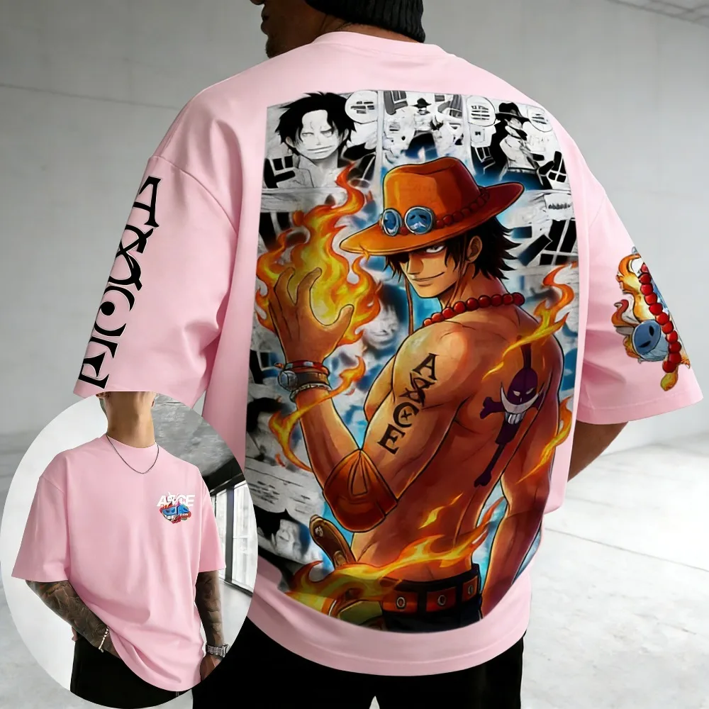 ONE PIECE Portgas · D · Ace 2026 Summer New Product Harajuku Anime Printed Short Sleeve Unisex Cotton T-shirt