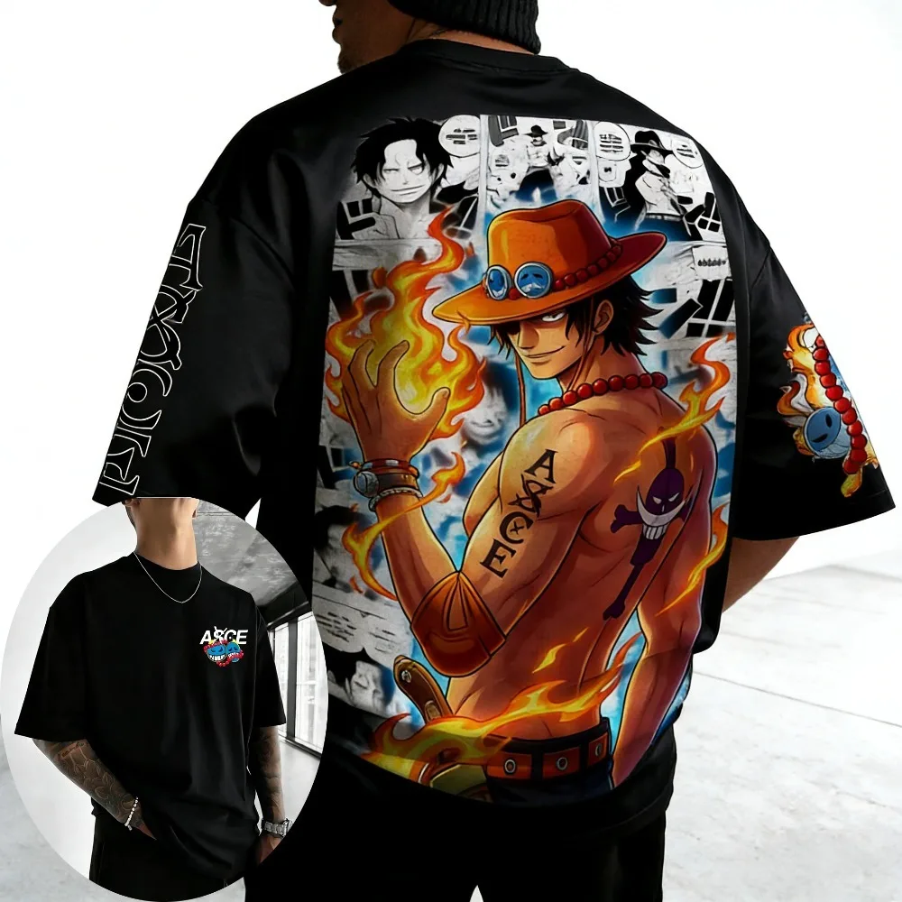 ONE PIECE Portgas · D · Ace 2026 Summer New Product Harajuku Anime Printed Short Sleeve Unisex Cotton T-shirt