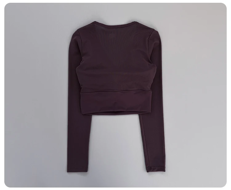 Women Deep V Mesh Long Sleeve Crop Yoga Top Front Twist Knot Slim Soft Breathable Running Fitness Workout Sports Long Sleeve Tee