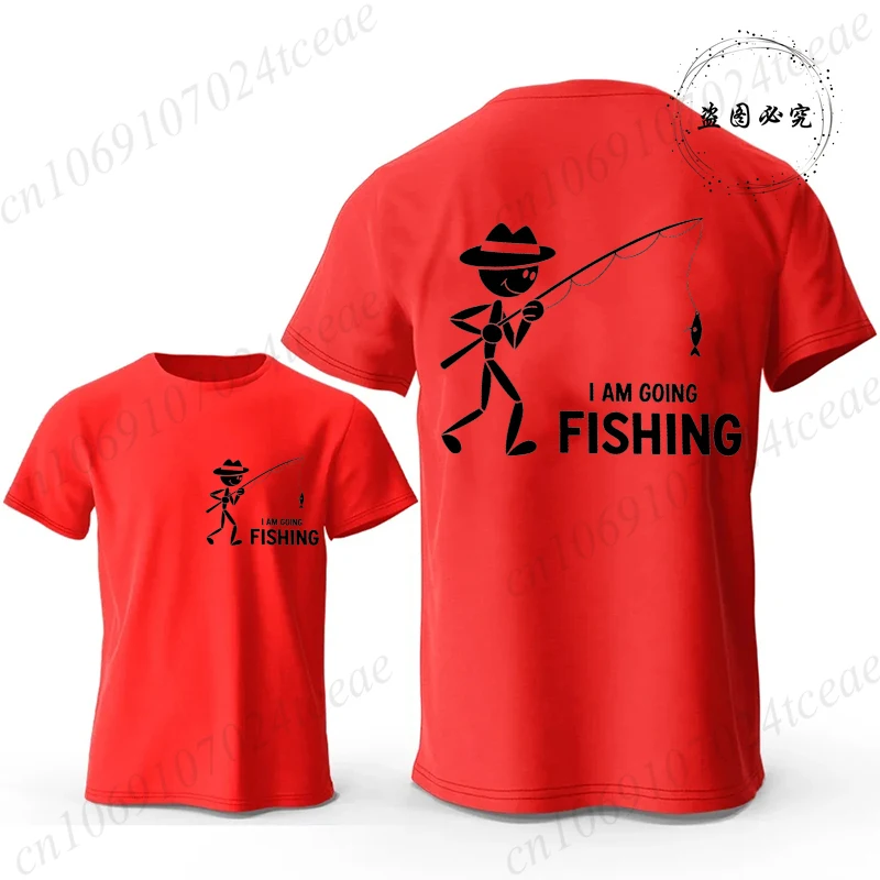 Men's I Am Going Fishing Printed T-Shirt Casual Short Sleeve O-Neck Tops Graphic Tee for Men Fashion Casual Summer Streetwear