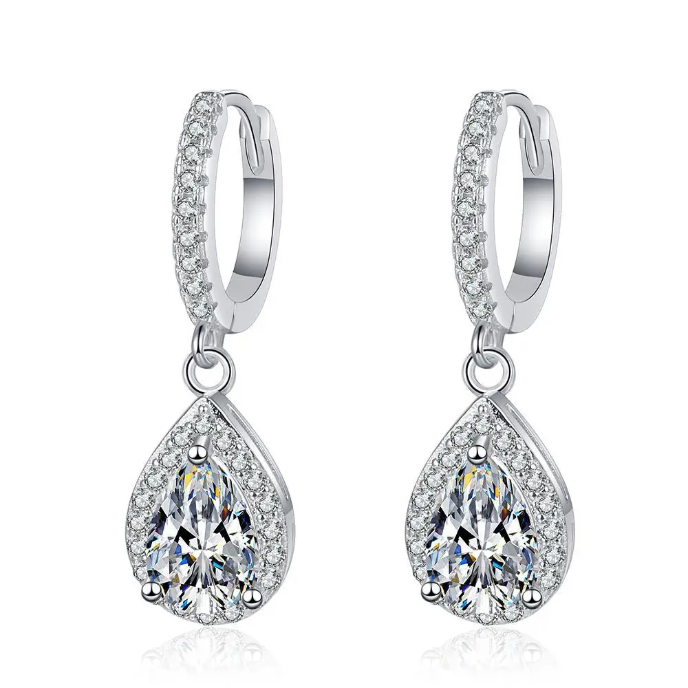 5*8mm Pear Moissanite Water Drop Earrings S925 Silver D Color Lab Diamond for Women Wedding Jewelry Gift