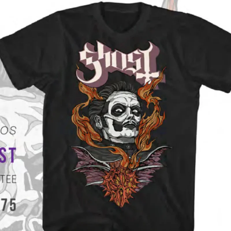 Ghost Swedish Heavy Metal Ghost Rock Band Casual T-Shirt Men's and Women's Luxury Band Brand Top Rock
