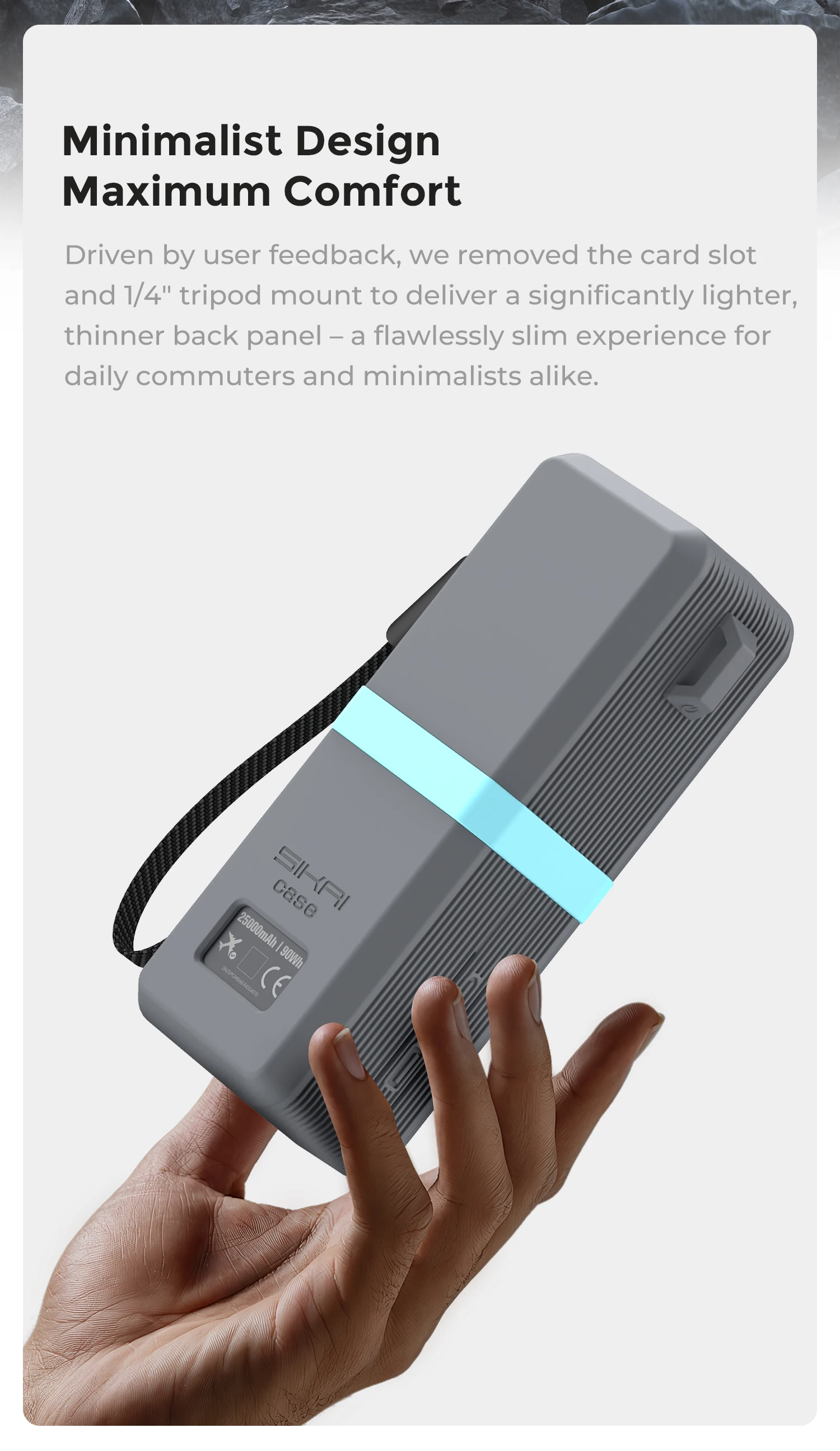 SIKAI Silicone Power Bank Case for Anker Zolo 165W (25000mAh) PowerBank Shockproof Cover with Cable Organizer Ring Lanyard Hole