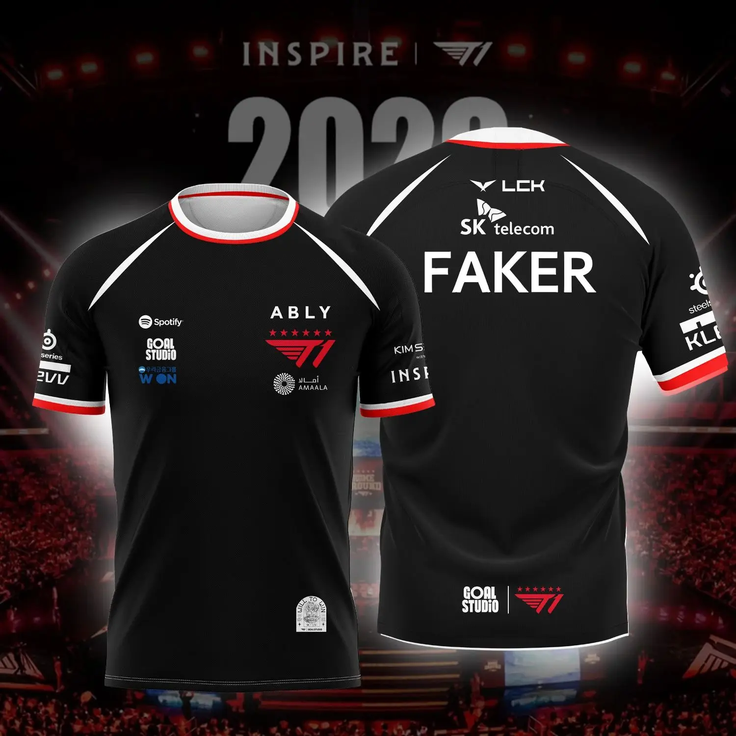 2026 New T1 Esports Team Jersey FAKER FAN Men and Women Summer Casual Short Sleeve for Gaming Enthusiasts