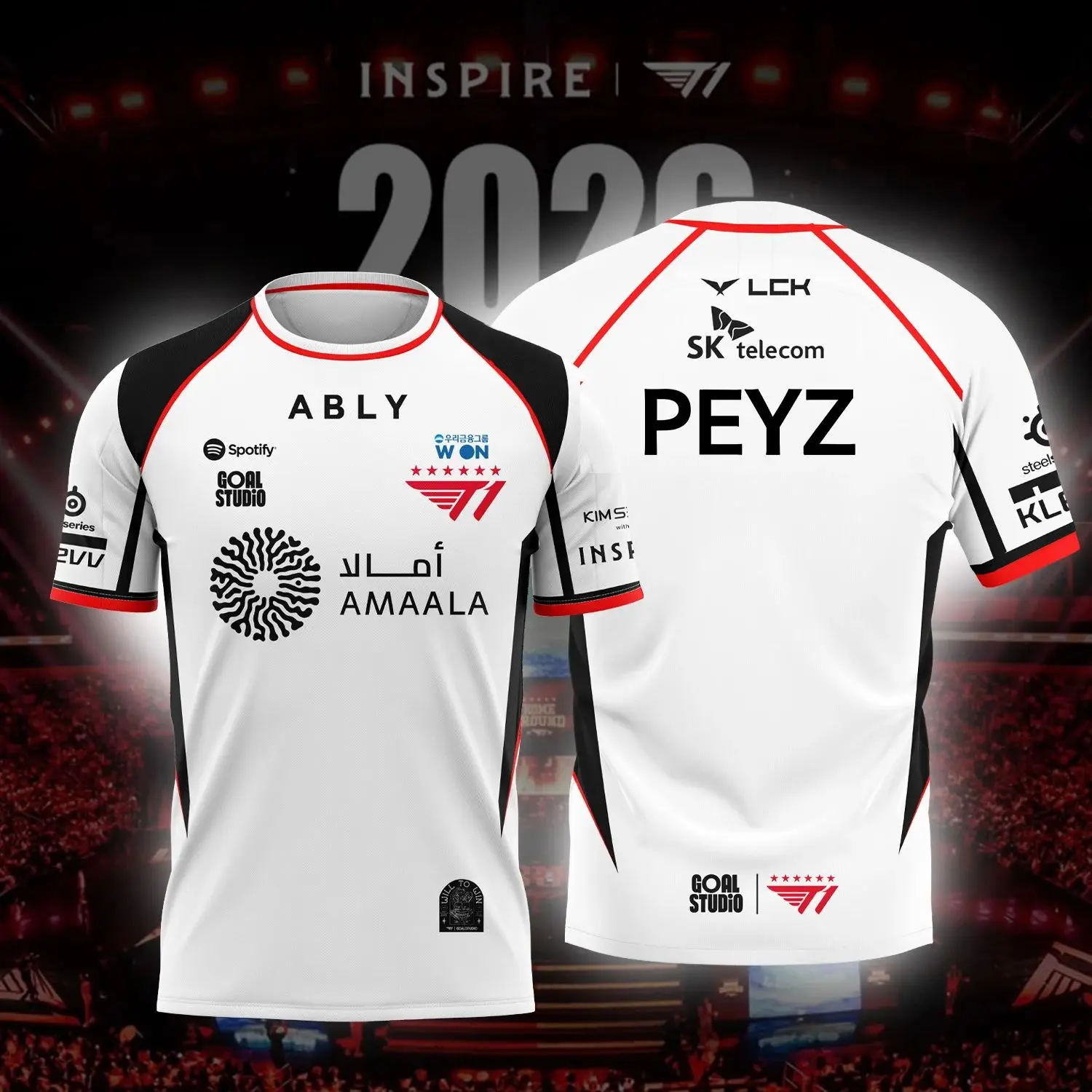 2026 New T1 Esports Team Jersey FAKER FAN Men and Women Summer Casual Short Sleeve for Gaming Enthusiasts
