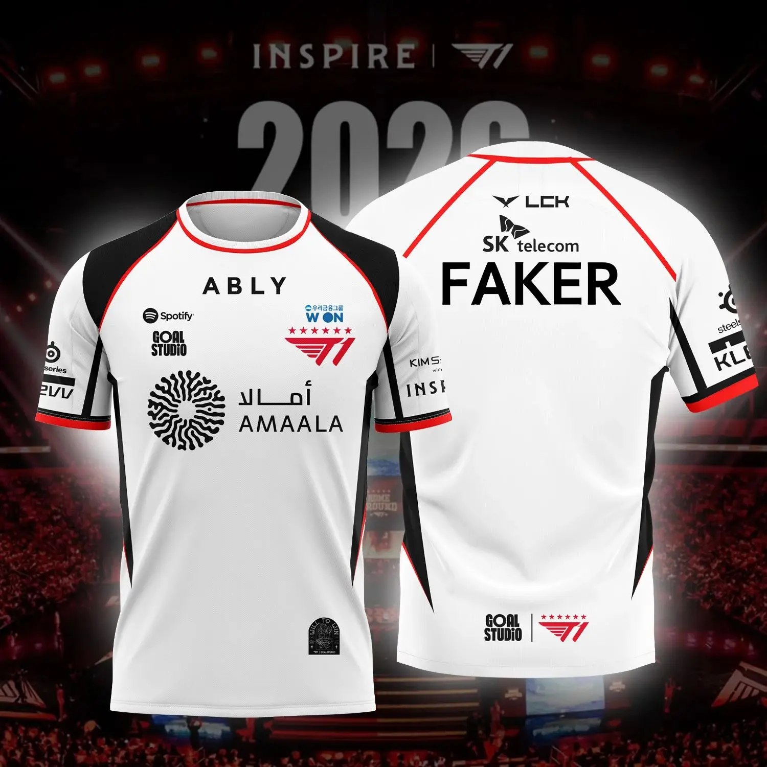 2026 New T1 Esports Team Jersey FAKER FAN Men and Women Summer Casual Short Sleeve for Gaming Enthusiasts