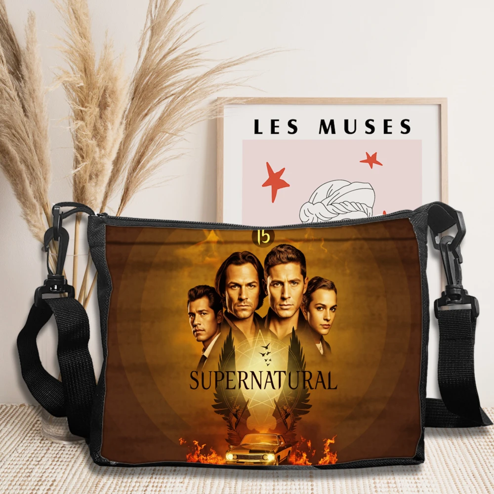 Crossbody Bag Brown Supernatural Tv Show Shoulder Bag, Multifunctional Handbag For Shopping Shoulder Pouch Storage Bag