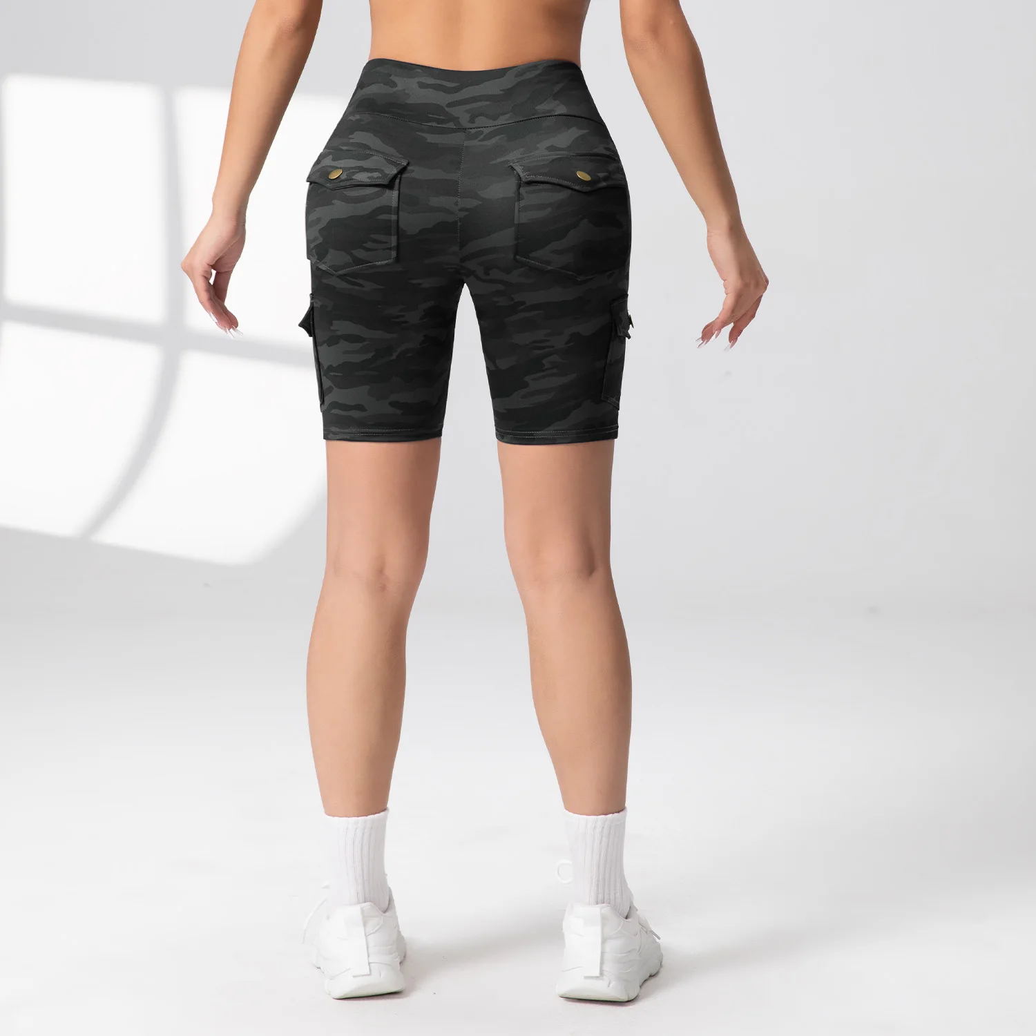 1/3PCS Summer Peach Butt Fitness Shorts Women's Exercise Cargo Air Dry Pocket Yoga Tight Five-Quarter Pants