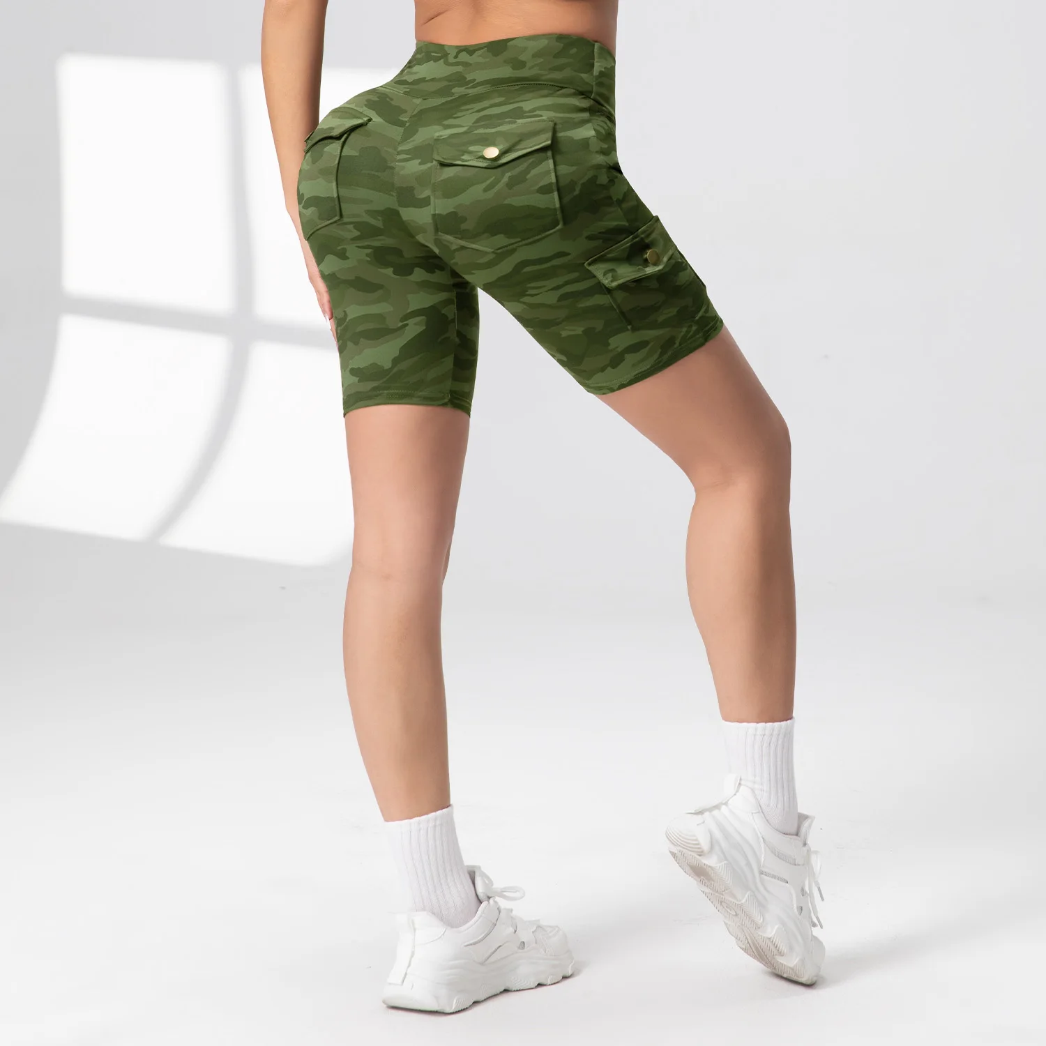 1/3PCS Summer Peach Butt Fitness Shorts Women's Exercise Cargo Air Dry Pocket Yoga Tight Five-Quarter Pants