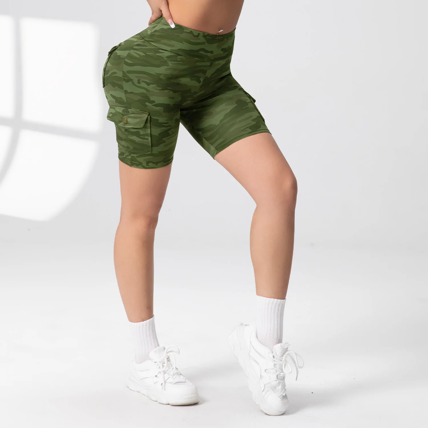 1/3PCS Summer Peach Butt Fitness Shorts Women's Exercise Cargo Air Dry Pocket Yoga Tight Five-Quarter Pants