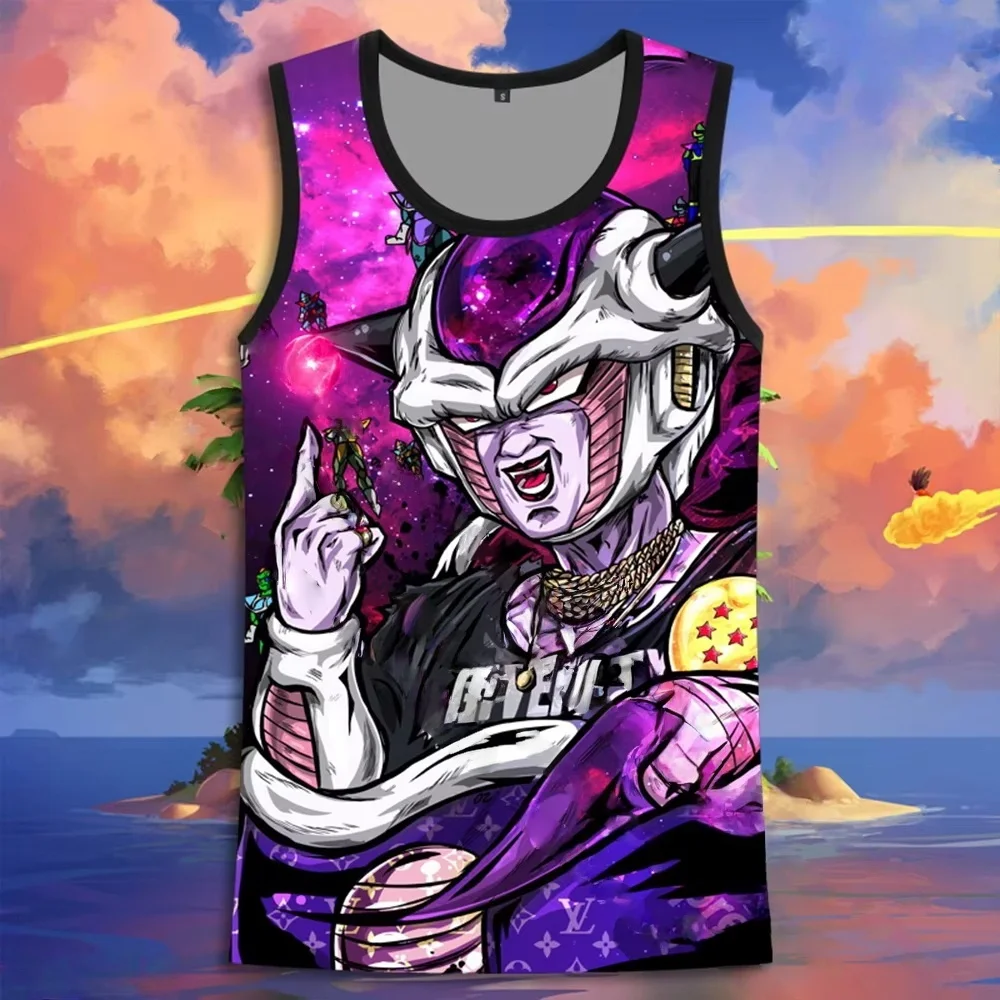2026 Summer Dragon Ball Retro Fitness Vest Men's Oversized 3D Printed Vest Family Unisex Children's Sports Shirt