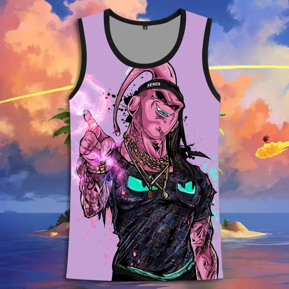 2026 Summer Dragon Ball Retro Fitness Vest Men's Oversized 3D Printed Vest Family Unisex Children's Sports Shirt