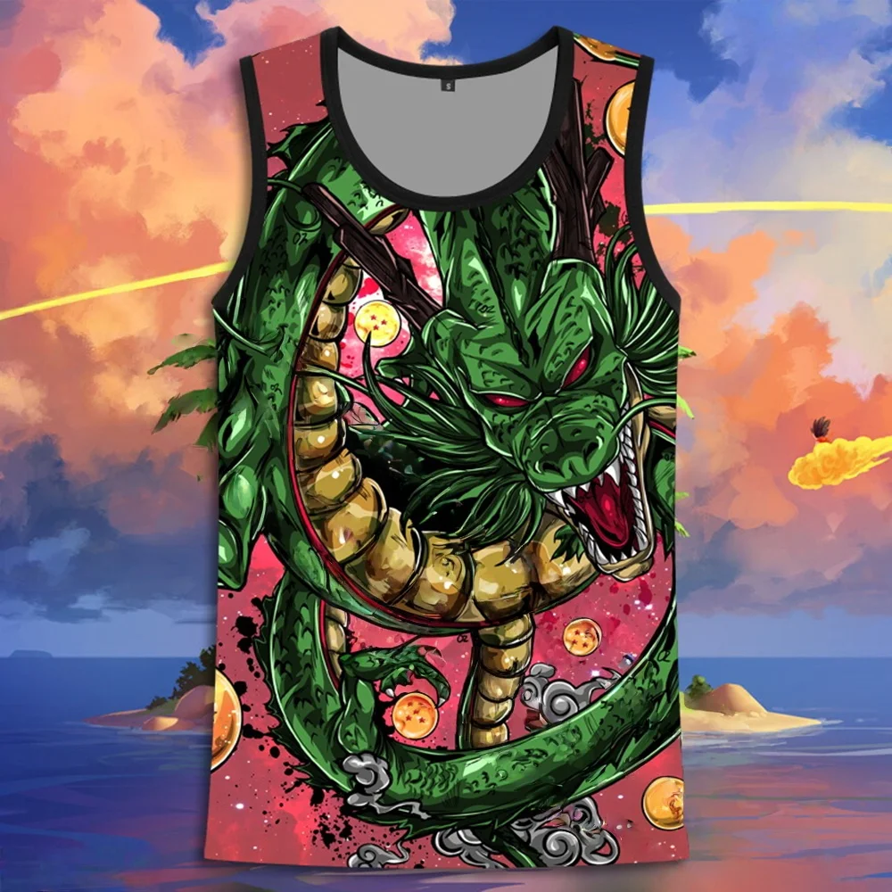 2026 Summer Dragon Ball Retro Fitness Vest Men's Oversized 3D Printed Vest Family Unisex Children's Sports Shirt