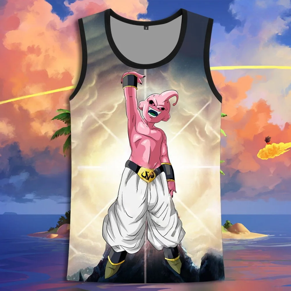 2026 Summer Dragon Ball Retro Fitness Vest Men's Oversized 3D Printed Vest Family Unisex Children's Sports Shirt