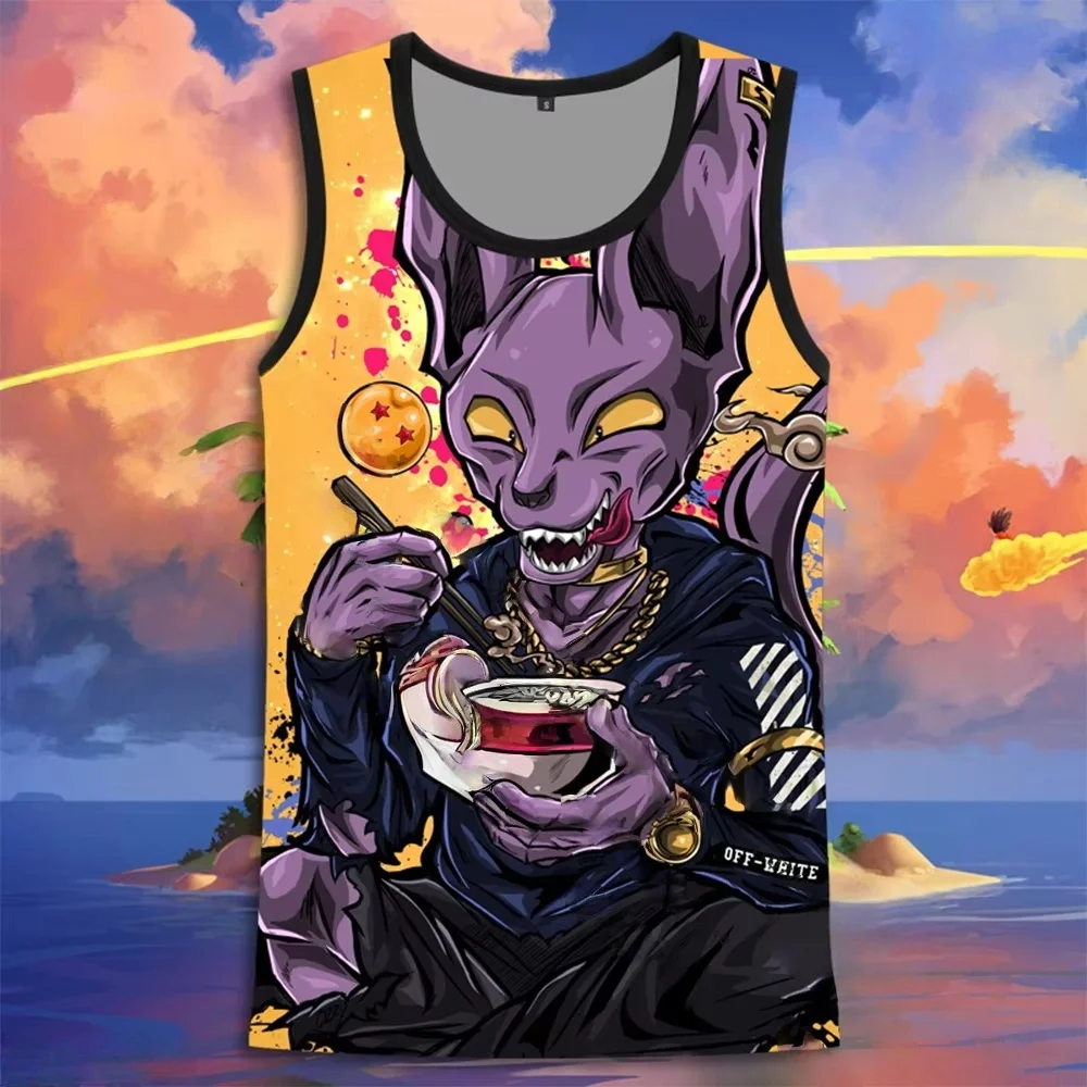 2026 Summer Dragon Ball Retro Fitness Vest Men's Oversized 3D Printed Vest Family Unisex Children's Sports Shirt