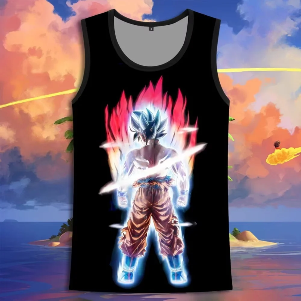 2026 Summer Dragon Ball Retro Fitness Vest Men's Oversized 3D Printed Vest Family Unisex Children's Sports Shirt