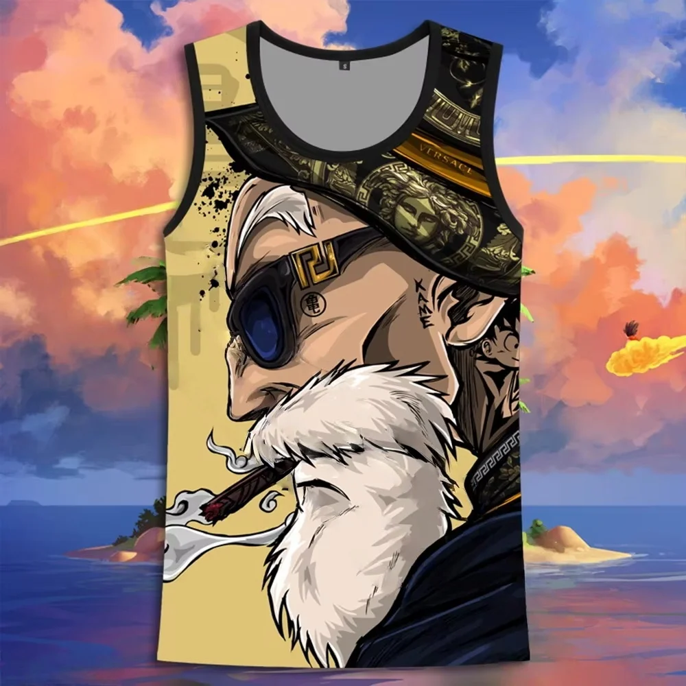 2026 Summer Dragon Ball Retro Fitness Vest Men's Oversized 3D Printed Vest Family Unisex Children's Sports Shirt