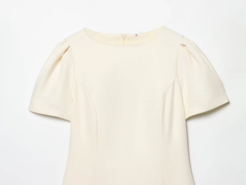 MUJER 2026 Pleated Short Dresses for Women Yellow Holiday Women's Dresses Elegant Party Dresses Woman Short Sleeve Formal Dress