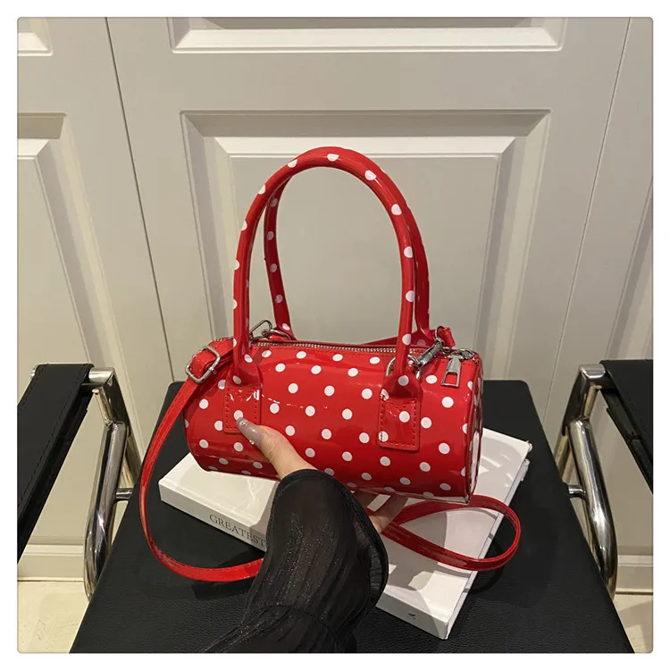 New French Vintage Shoulder Bag for Women Fashion Crossbody Bag Mini Pillow Handbag Polka Dot Tote Ladies Casual Underarm Bag