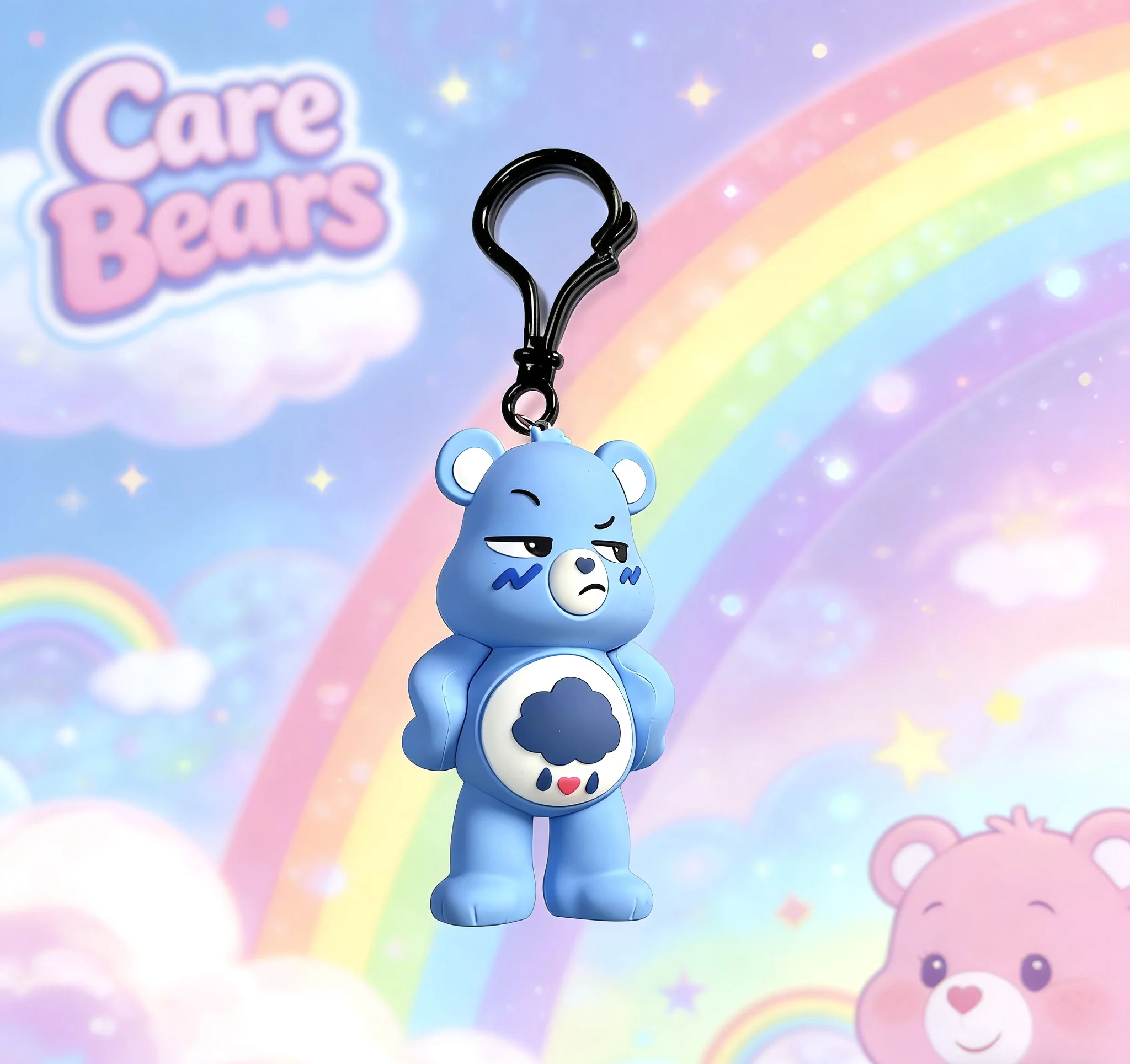 Care Bears Grumpy Bear 3D Keychain – Cute Blue Bear Bag Charm for Keys & Bags