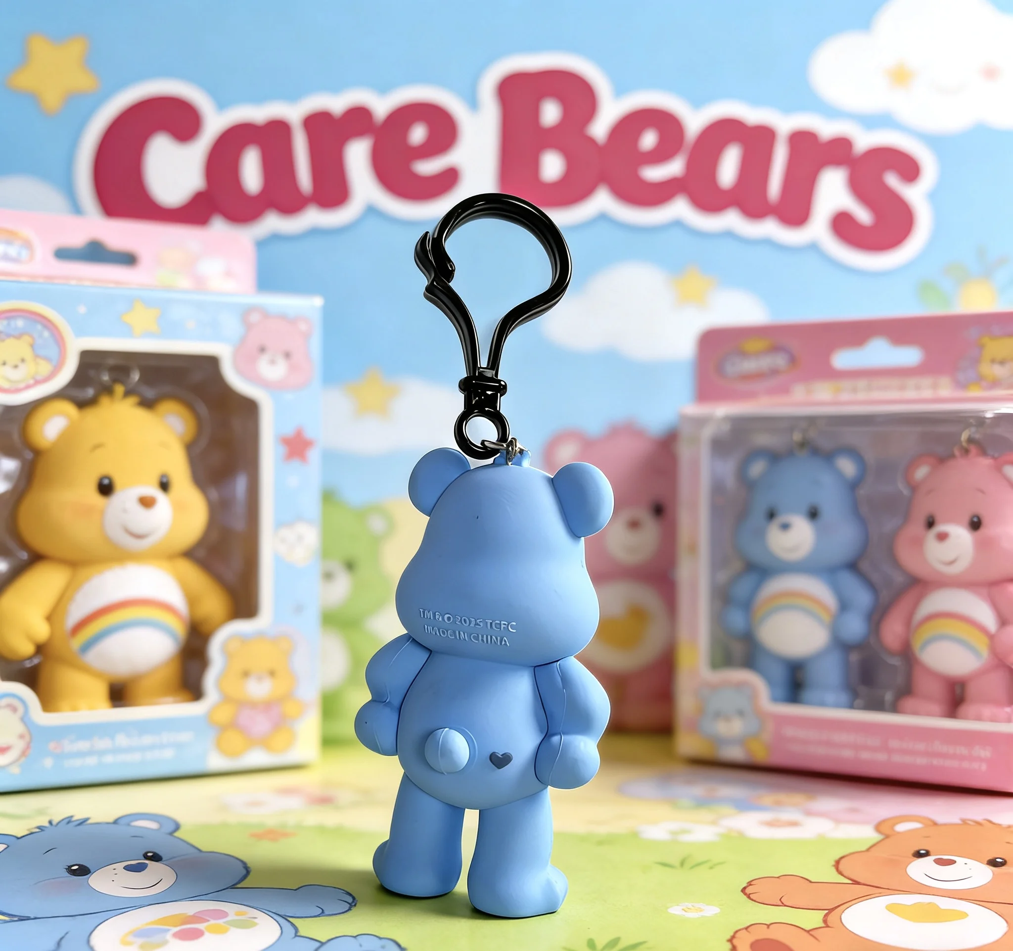 Care Bears Grumpy Bear 3D Keychain – Cute Blue Bear Bag Charm for Keys & Bags