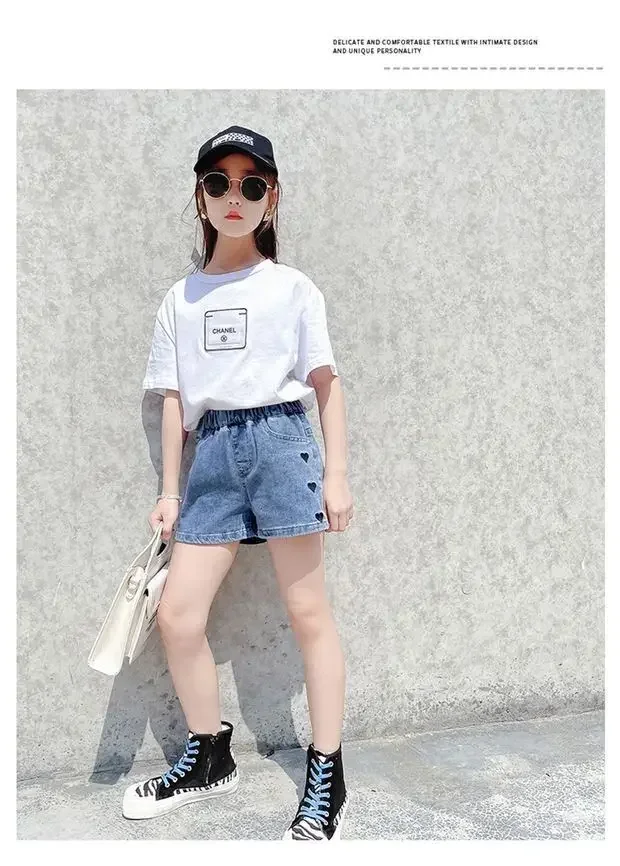 Trendy Summer Denim Shorts Baby Girls Korean Style Thin Comfortable Kids Casual Outfits