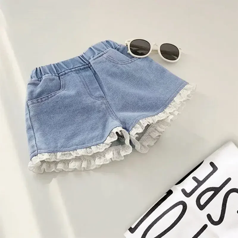Trendy Summer Denim Shorts Baby Girls Korean Style Thin Comfortable Kids Casual Outfits