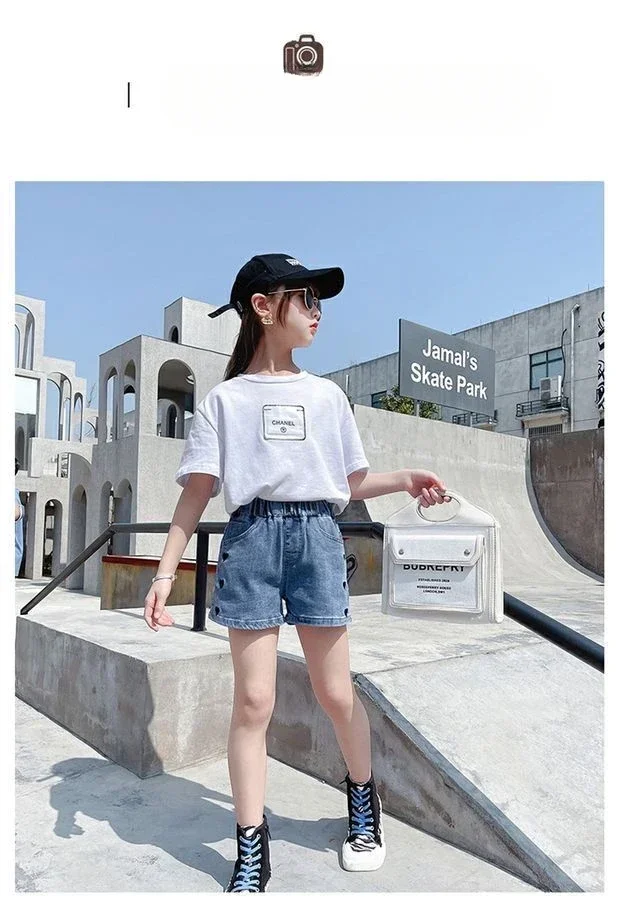 Trendy Summer Denim Shorts Baby Girls Korean Style Thin Comfortable Kids Casual Outfits