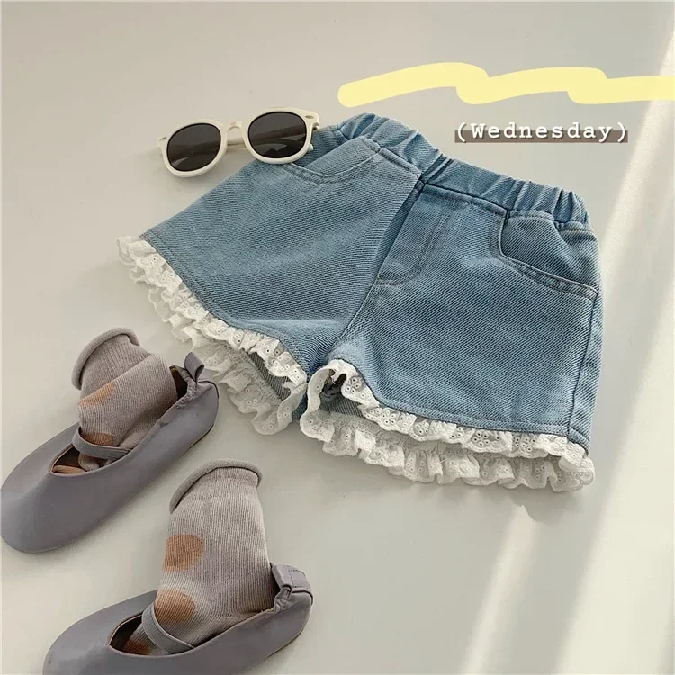 Trendy Summer Denim Shorts Baby Girls Korean Style Thin Comfortable Kids Casual Outfits