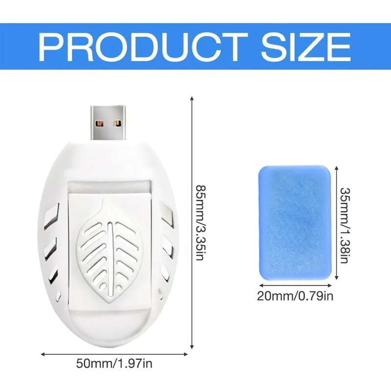 2PCS Plug-in USB Mosquito Repellent with 90 Repellent Tablets, Indoor & Outdoor Insect Repellent for Summer Home