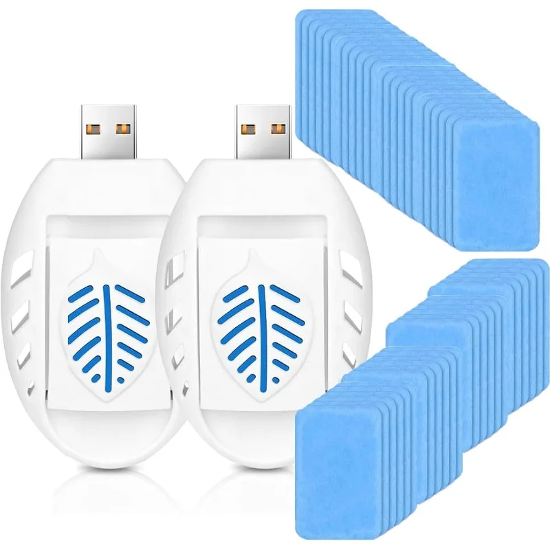 2PCS Plug-in USB Mosquito Repellent with 90 Repellent Tablets, Indoor & Outdoor Insect Repellent for Summer Home