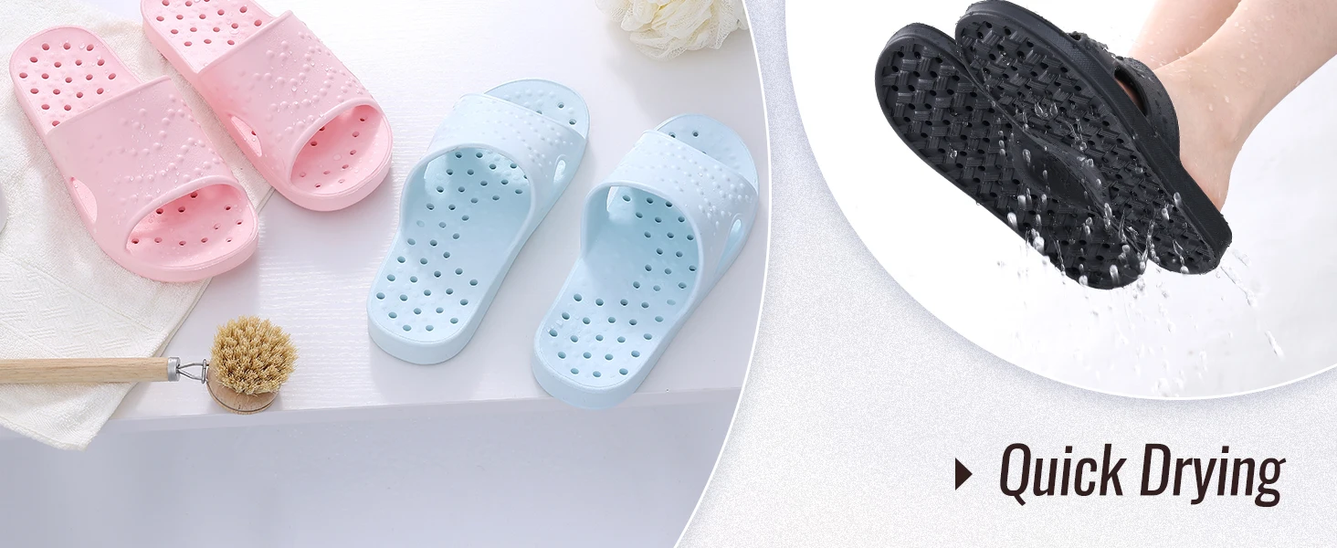 Smile Super Soft Shower Slippers For Women Men Light Non-slip Indoor Slides Quick Drying Bathroom Slippers With Arch Support