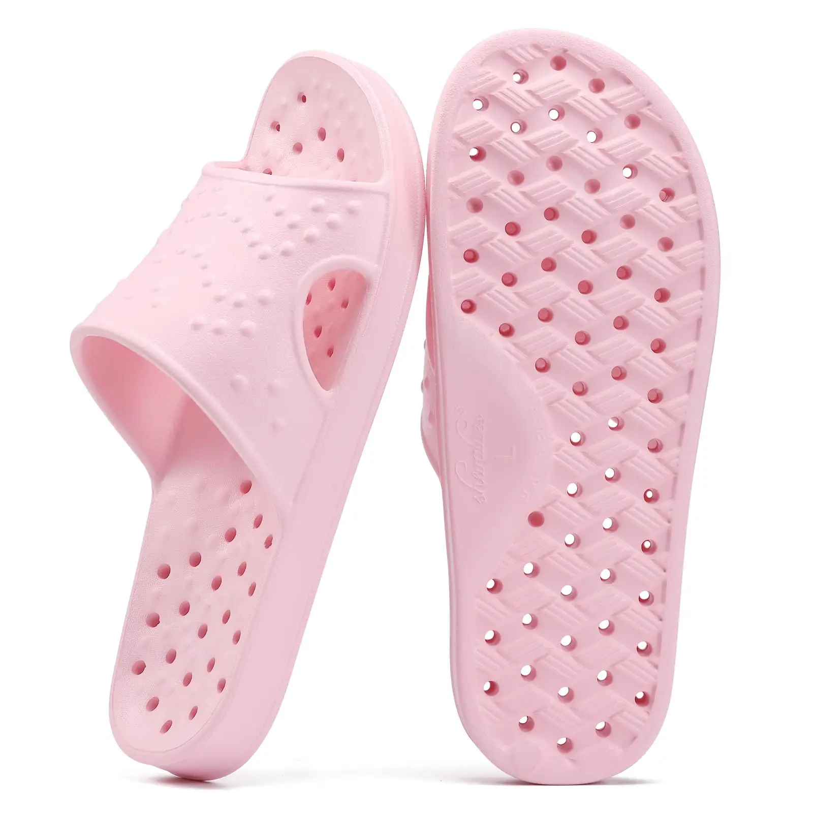 Smile Super Soft Shower Slippers For Women Men Light Non-slip Indoor Slides Quick Drying Bathroom Slippers With Arch Support