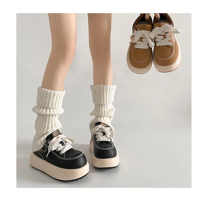 Women Sneakers Casual Flat Bottom Round Toe Platform Thick-soled Shoes Spring Autumn PU Sneakers Women Fashionable Shoes Women 6