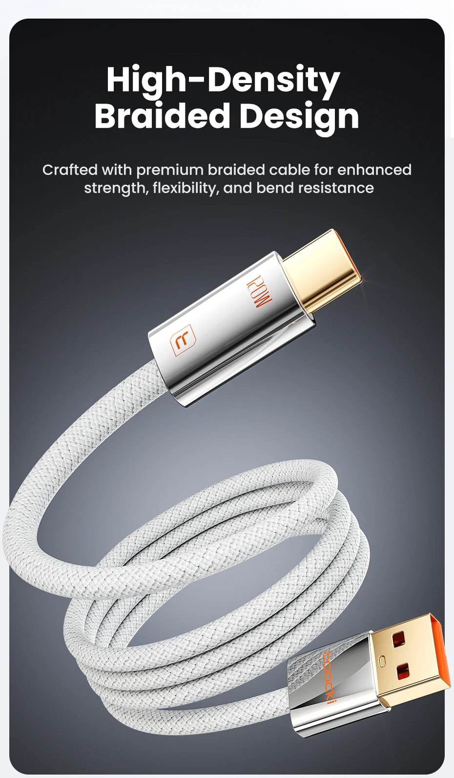 Toocki 120W 6A High-Speed Turbo Fast Charge USB Type C Cable for Xiaomi Mi 15 Pro Redmi Super VOOC USB C Wire for OPPO Find Vivo