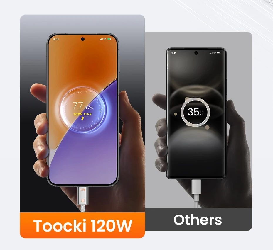 Toocki 120W 6A High-Speed Turbo Fast Charge USB Type C Cable for Xiaomi Mi 15 Pro Redmi Super VOOC USB C Wire for OPPO Find Vivo