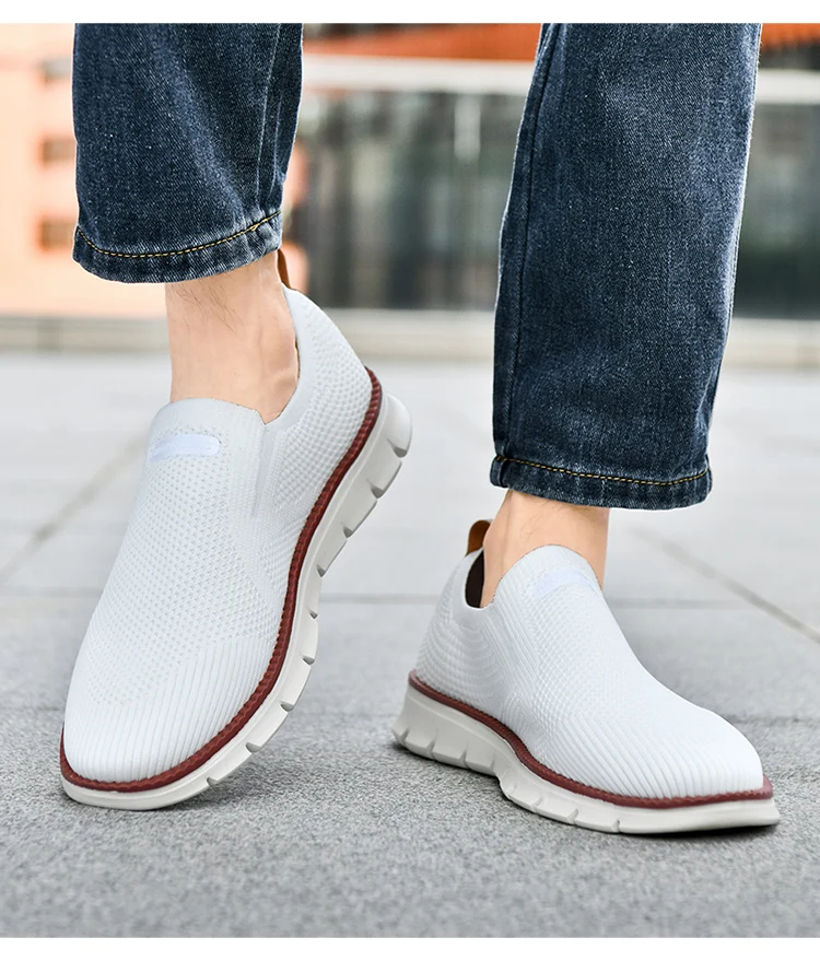 Summer New Men's Sports Shoes Breathable Mesh Cloth Shoes Outdoor Casual Shoes Men's Non-Slip Flying Woven Shoes Plus Size 50