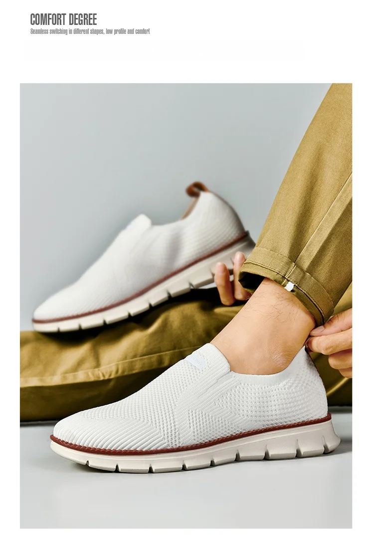 Summer New Men's Sports Shoes Breathable Mesh Cloth Shoes Outdoor Casual Shoes Men's Non-Slip Flying Woven Shoes Plus Size 50