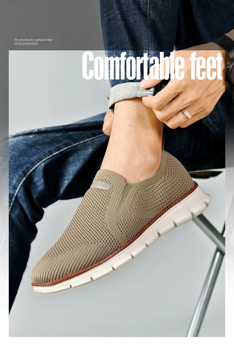 Summer New Men's Sports Shoes Breathable Mesh Cloth Shoes Outdoor Casual Shoes Men's Non-Slip Flying Woven Shoes Plus Size 50